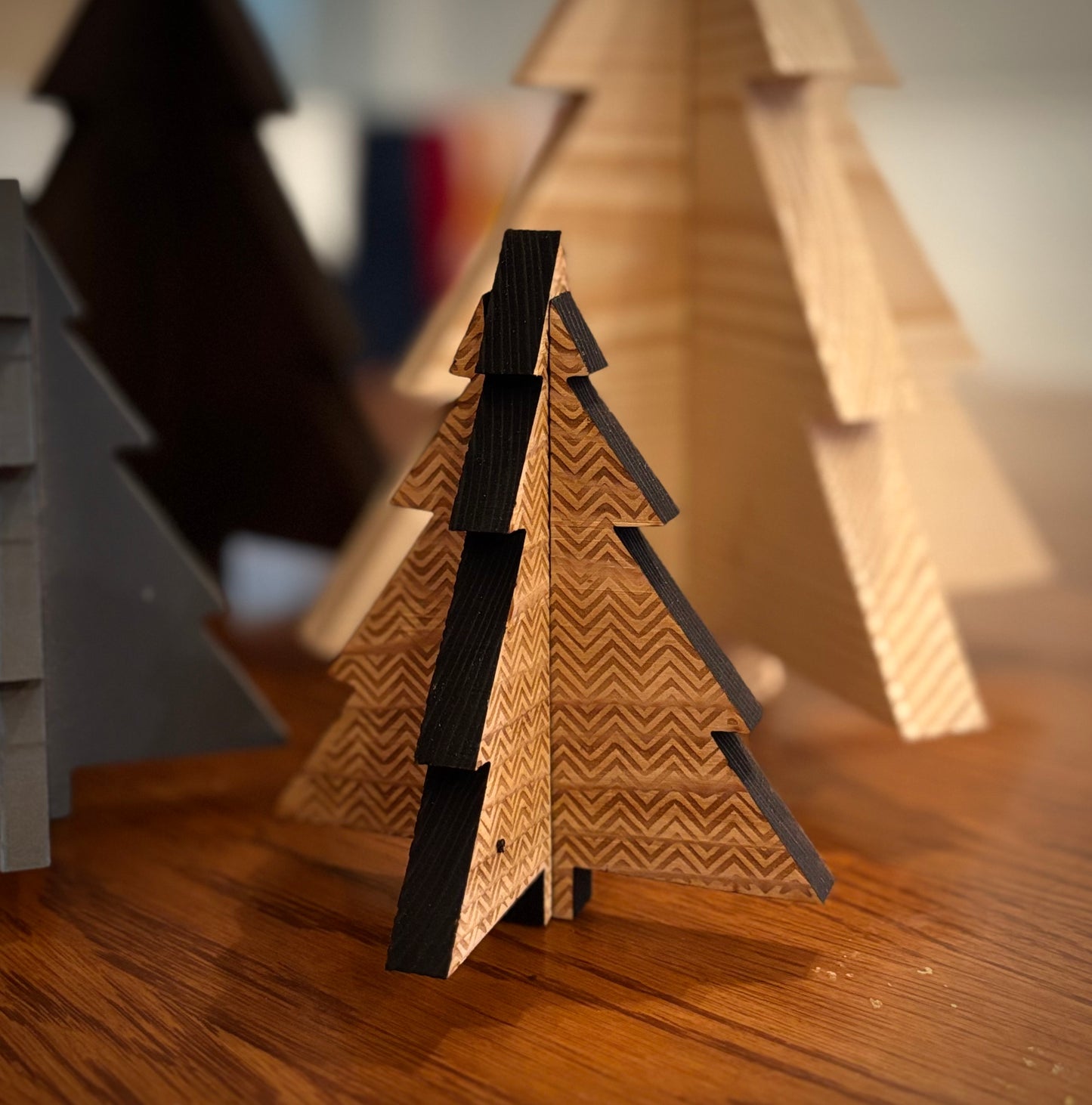 3D Wooden Christmas Trees