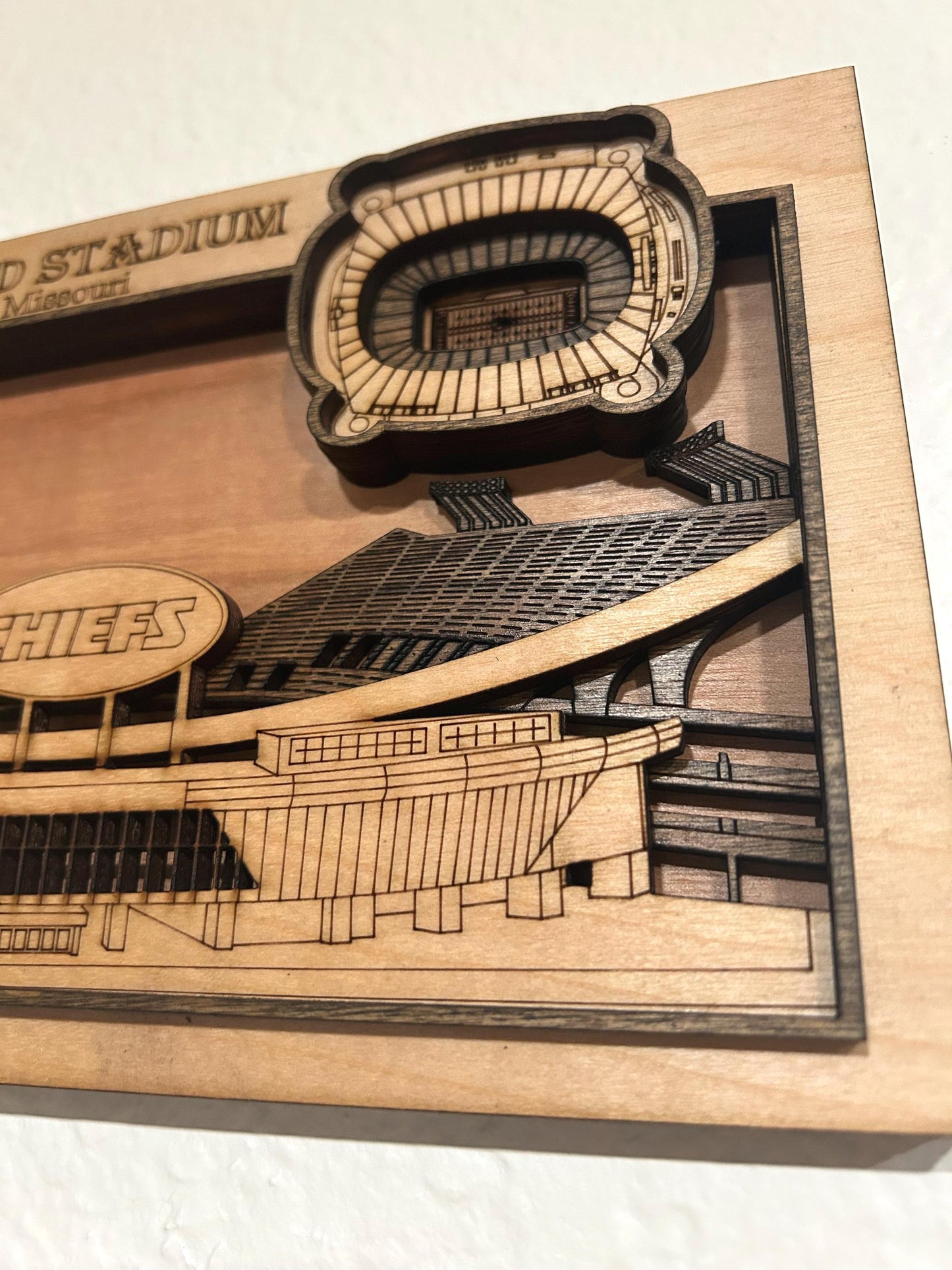 Arrowhead Stadium 3D Wood Wall Art | Kansas City Chiefs Gift