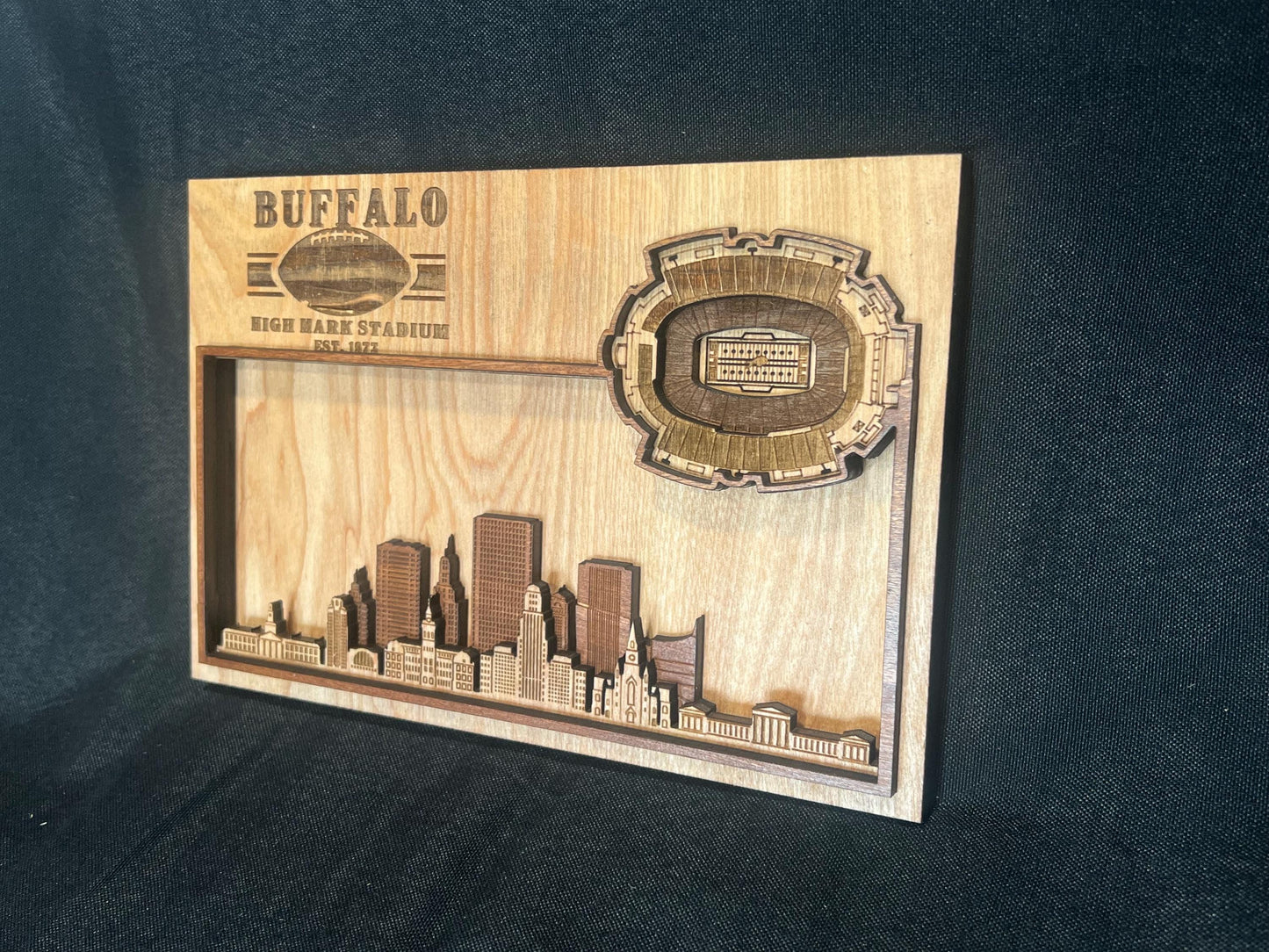 Highmark Stadium 3D Wood Sign – Personalized Buffalo Bills Wall Art