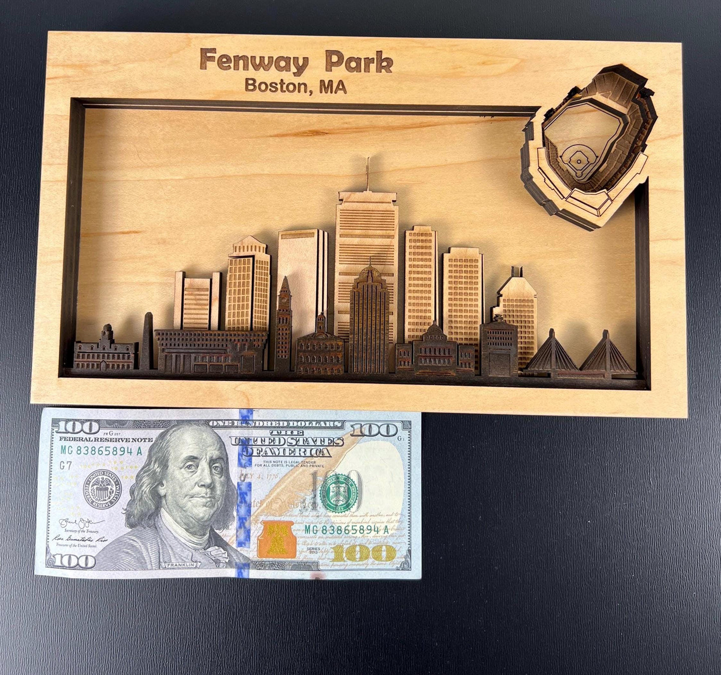 Fenway Park Wall Art | 3D Boston Baseball Stadium Wood Sign | Personalized Red Sox Fan Gift