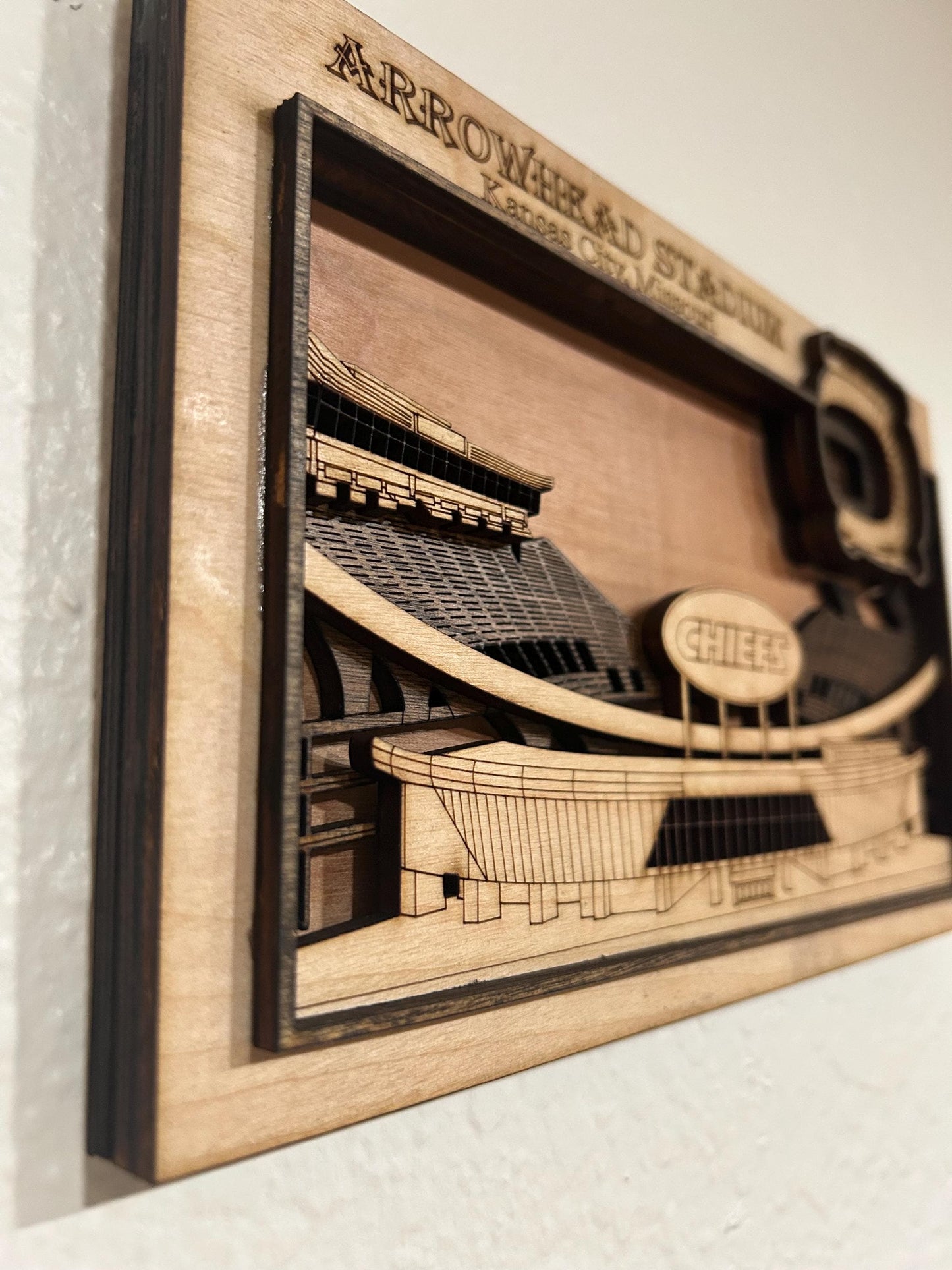 Arrowhead Stadium 3D Wood Wall Art | Kansas City Chiefs Gift