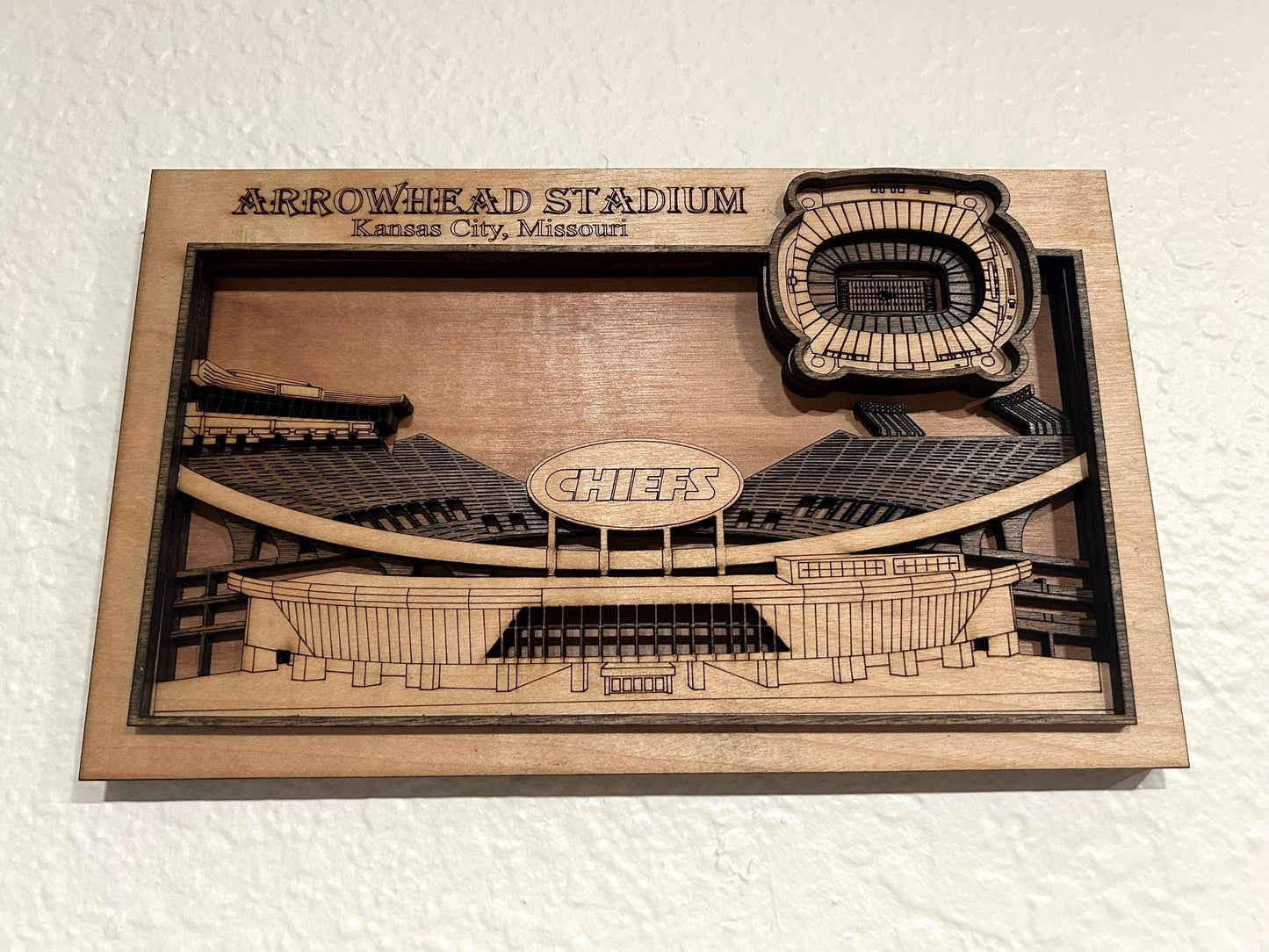 Arrowhead Stadium 3D Wood Wall Art | Kansas City Chiefs Gift