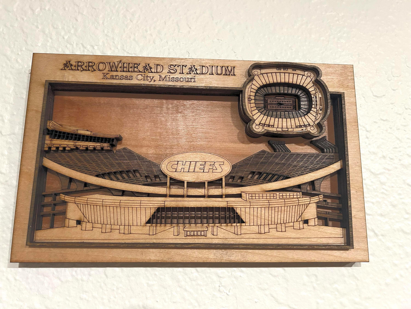 Arrowhead Stadium 3D Wood Wall Art | Kansas City Chiefs Gift