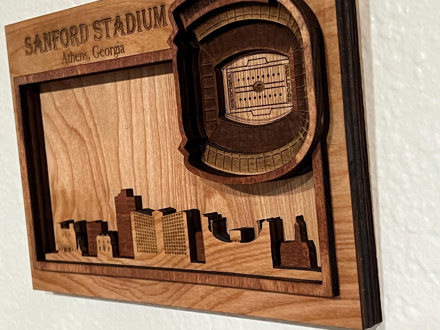 Sanford Stadium 3D Wood Sign – Personalized Athens Bulldogs Wall Art
