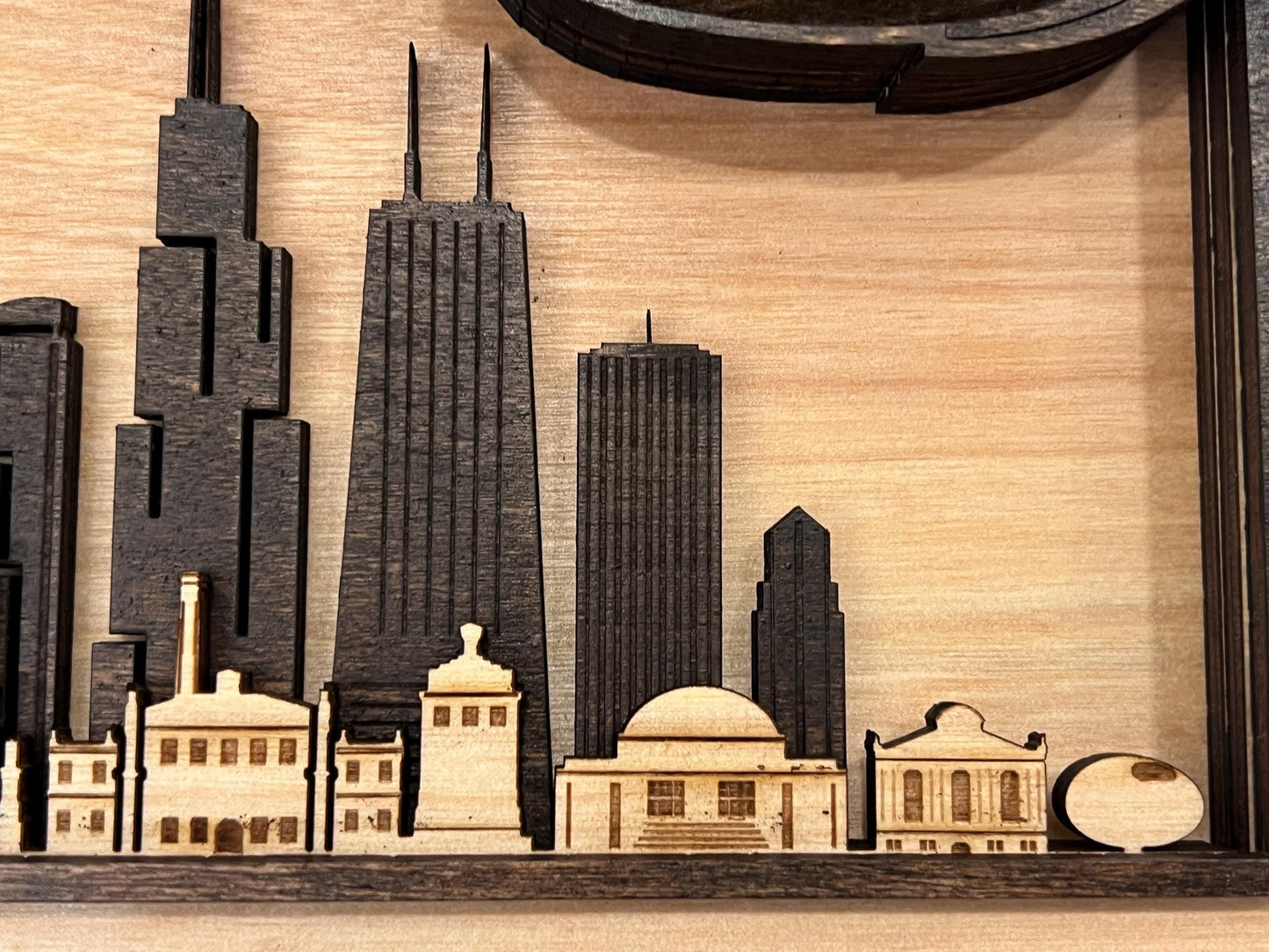 Soldier Field Wood Stadium Wall Art | Chicago Football Skyline | Handmade Chicago Sports Gift