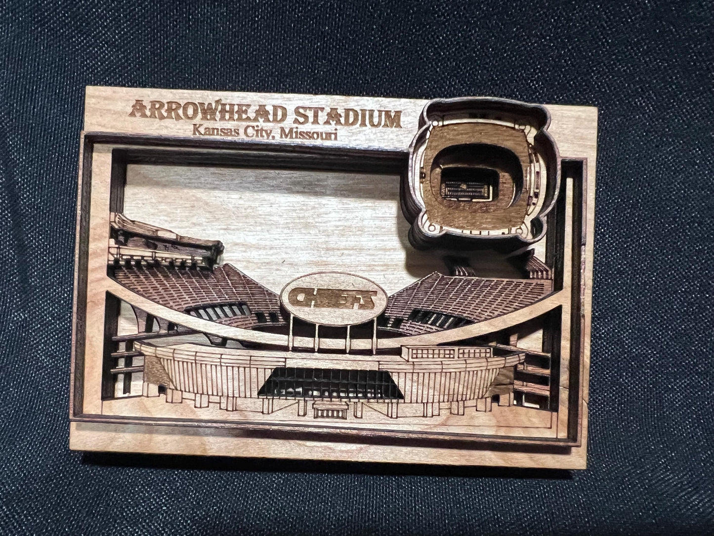 Arrowhead Stadium 3D Wood Magnet – Kansas City Chiefs Gift, Football Fan Decor