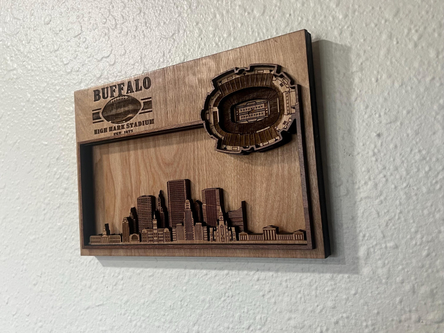 Highmark Stadium 3D Wood Sign – Personalized Buffalo Bills Wall Art