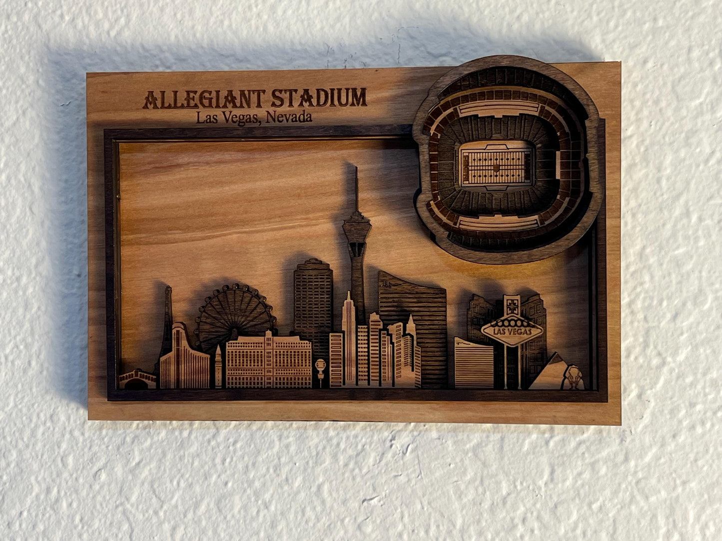 Allegiant Stadium 3D Wood Sign – Personalized Las Vegas Raiders Wall Art