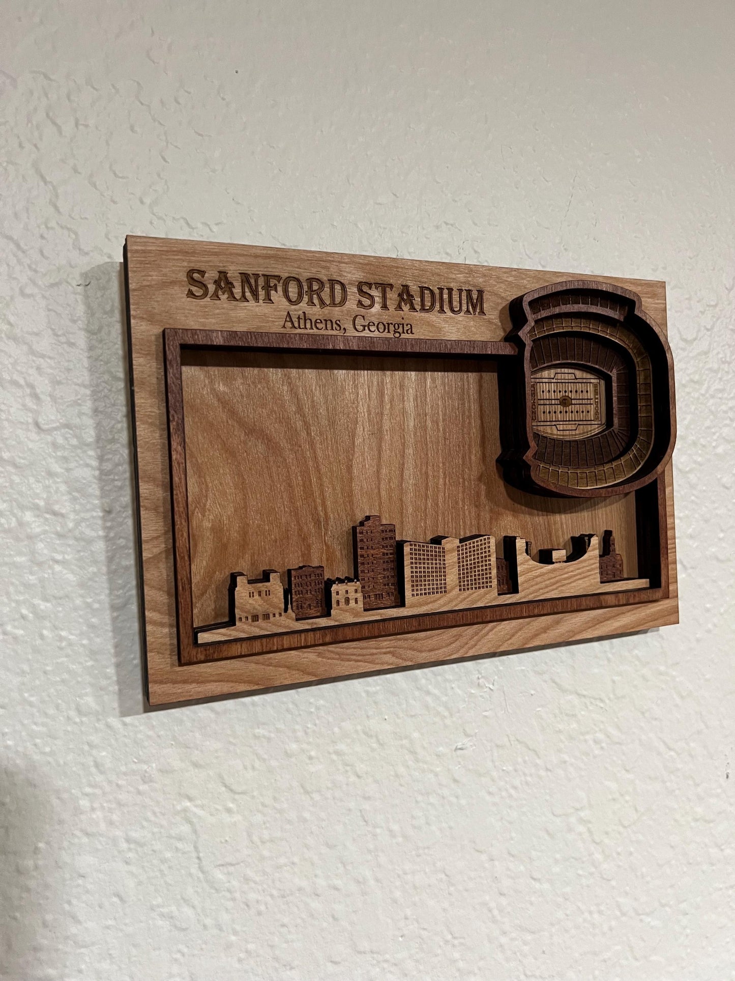 Sanford Stadium 3D Wood Sign – Personalized Athens Bulldogs Wall Art