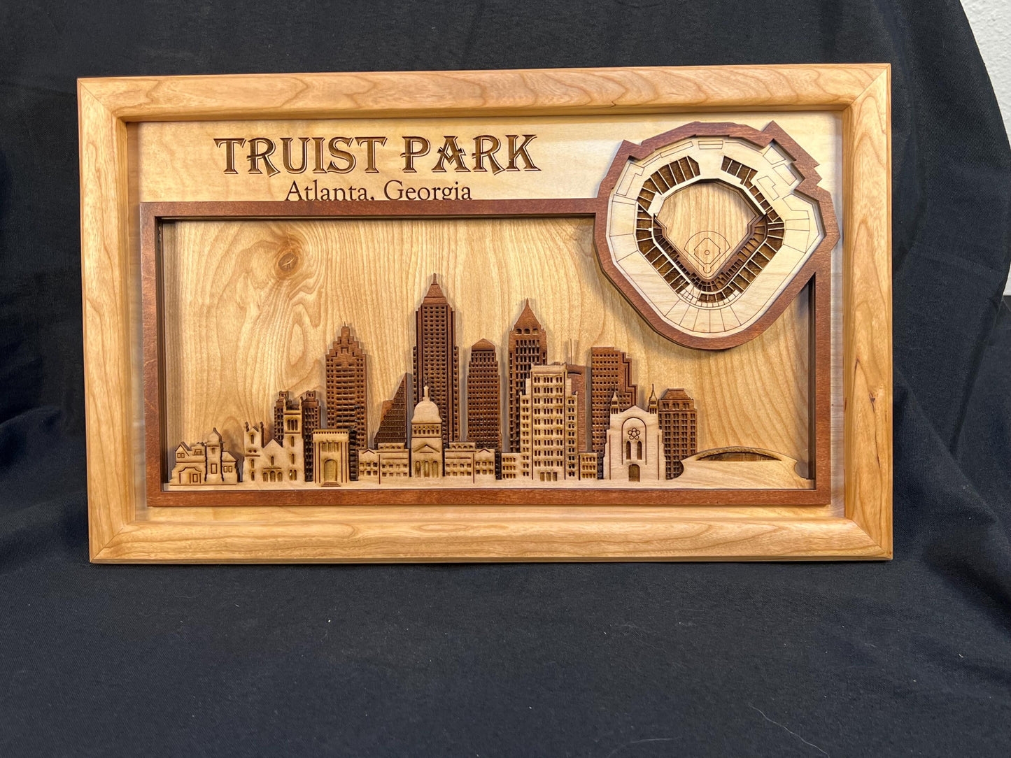 Truist Park Stadium 3D Wood Sign – Personalized Atlanta Braves Wall Art