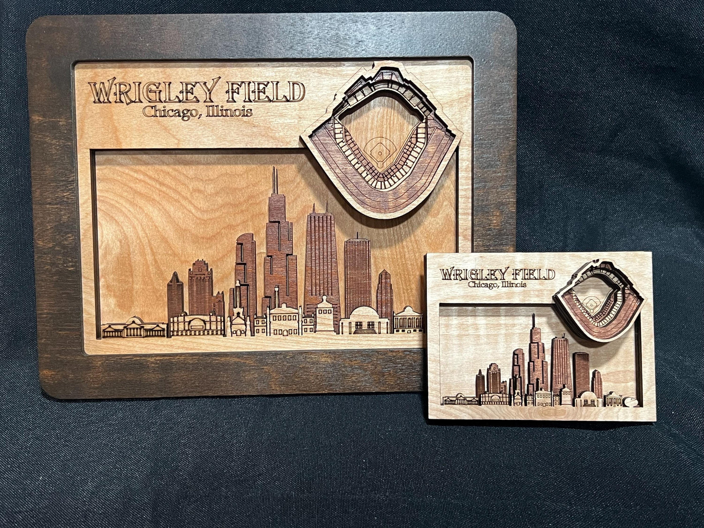 Wrigley Field 3D Wood Art – Chicago Cubs Stadium, Framed