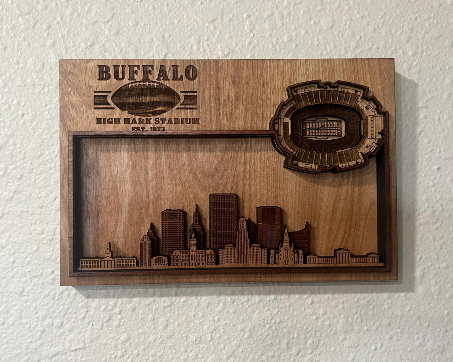 Highmark Stadium 3D Wood Sign – Personalized Buffalo Bills Wall Art