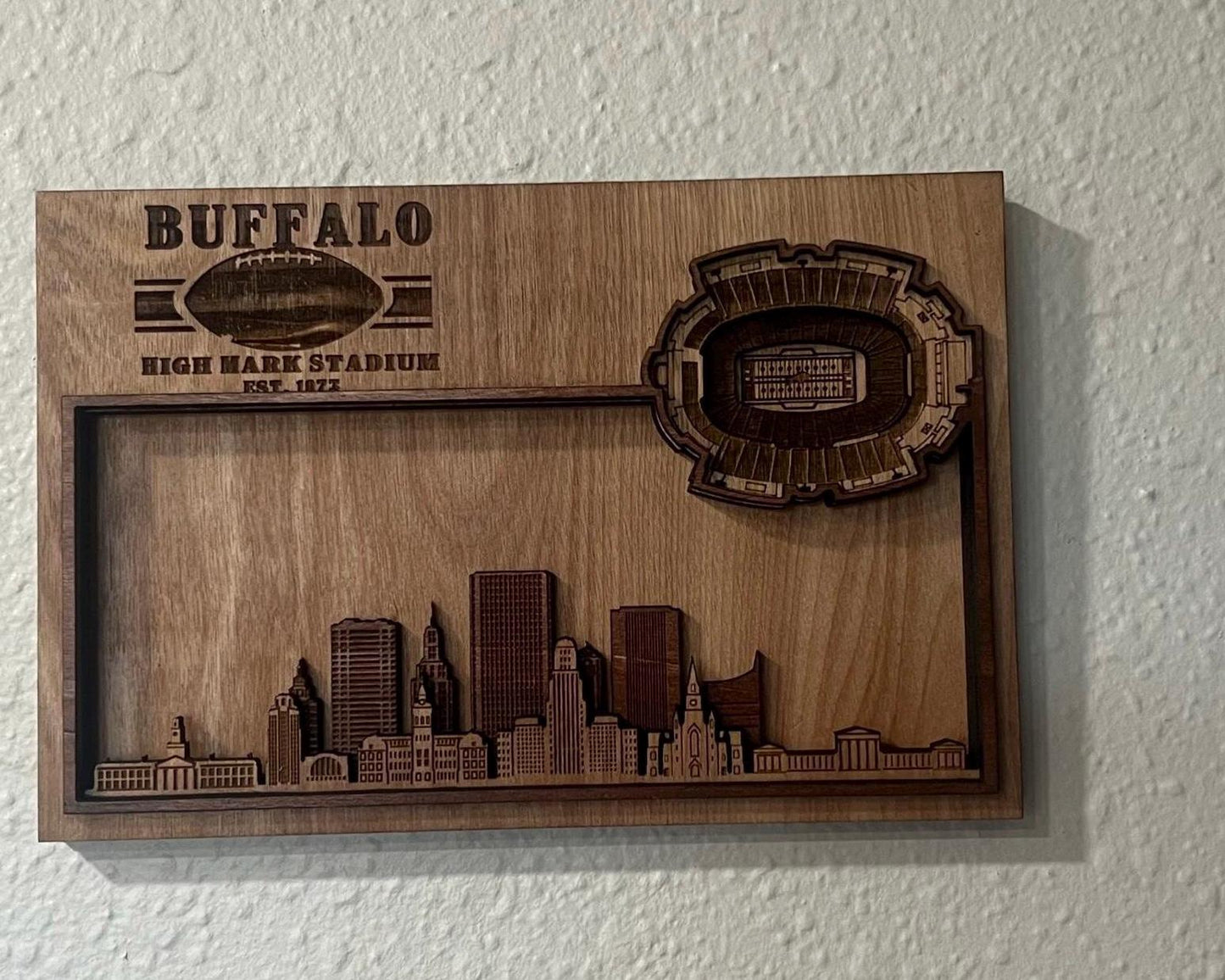 Highmark Stadium 3D Wood Sign – Personalized Buffalo Bills Wall Art