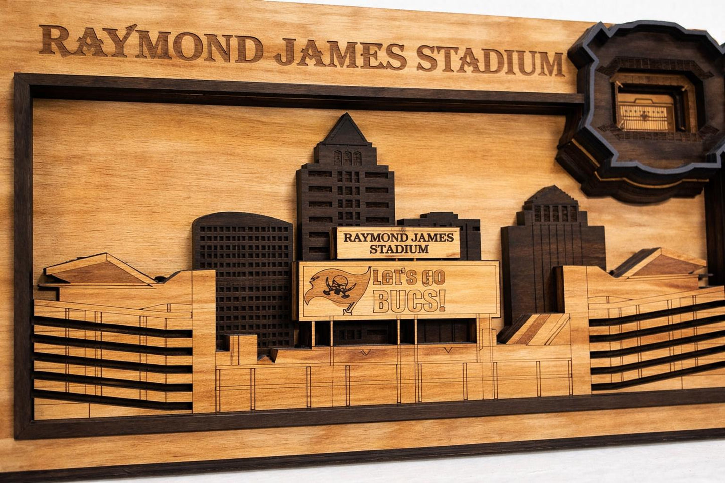 Raymond James Stadium 3D Wood Sign – Personalized Tampa Bay Buccaneers Wall Art