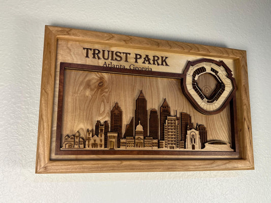 Truist Park Stadium 3D Wood Sign – Personalized Atlanta Braves Wall Art