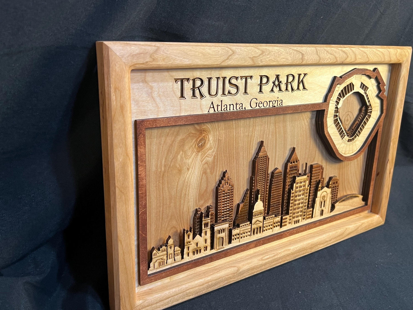 Truist Park Stadium 3D Wood Sign – Personalized Atlanta Braves Wall Art