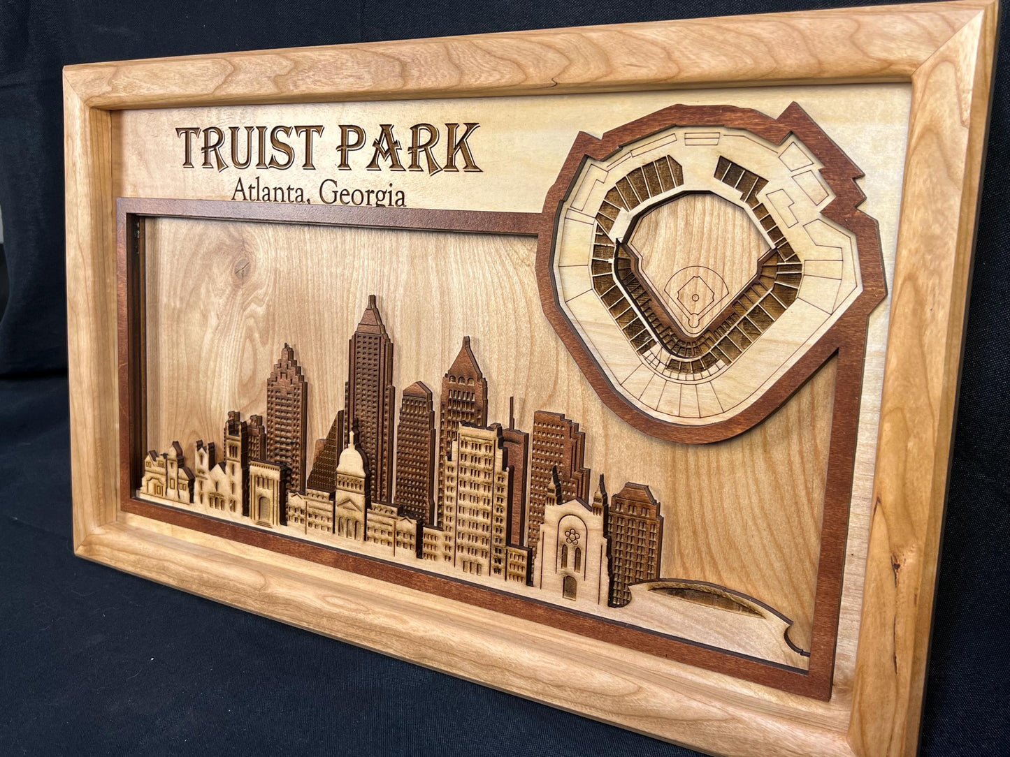 Truist Park Stadium 3D Wood Sign – Personalized Atlanta Braves Wall Art