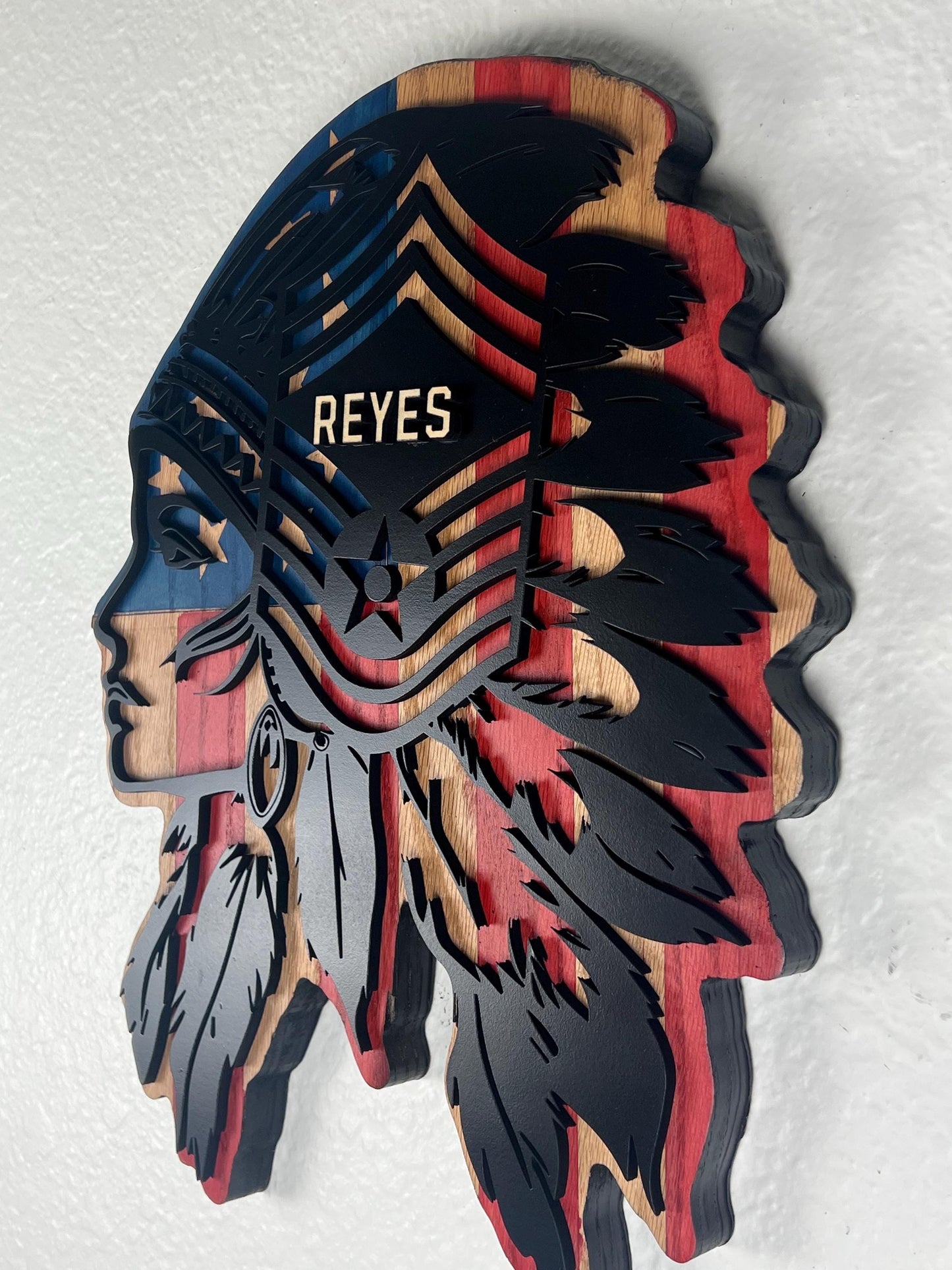 Custom Air Force  Chief Master Sergeant Female Plaque • Personalized Pine