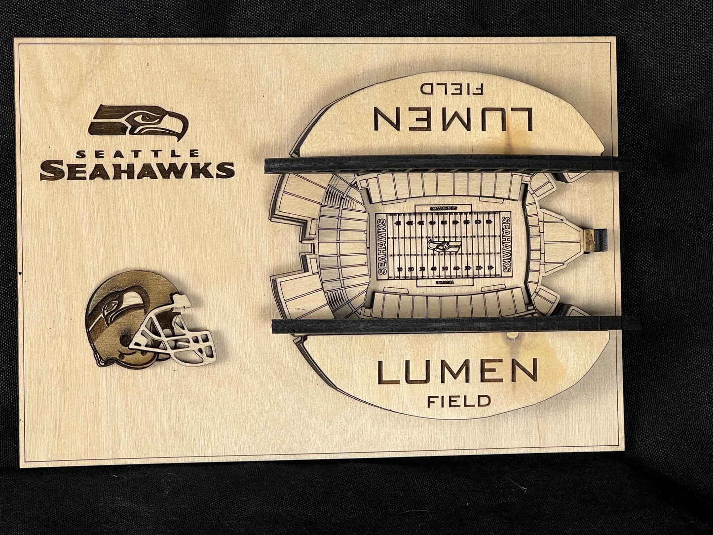 Lumen Field 3D Wood Wall Art | Seattle Football Stadium Decor | Layered Wood Sports Gift