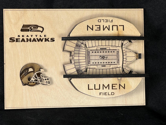 Lumen Field 3D Wood Wall Art | Seattle Football Stadium Decor | Layered Wood Sports Gift