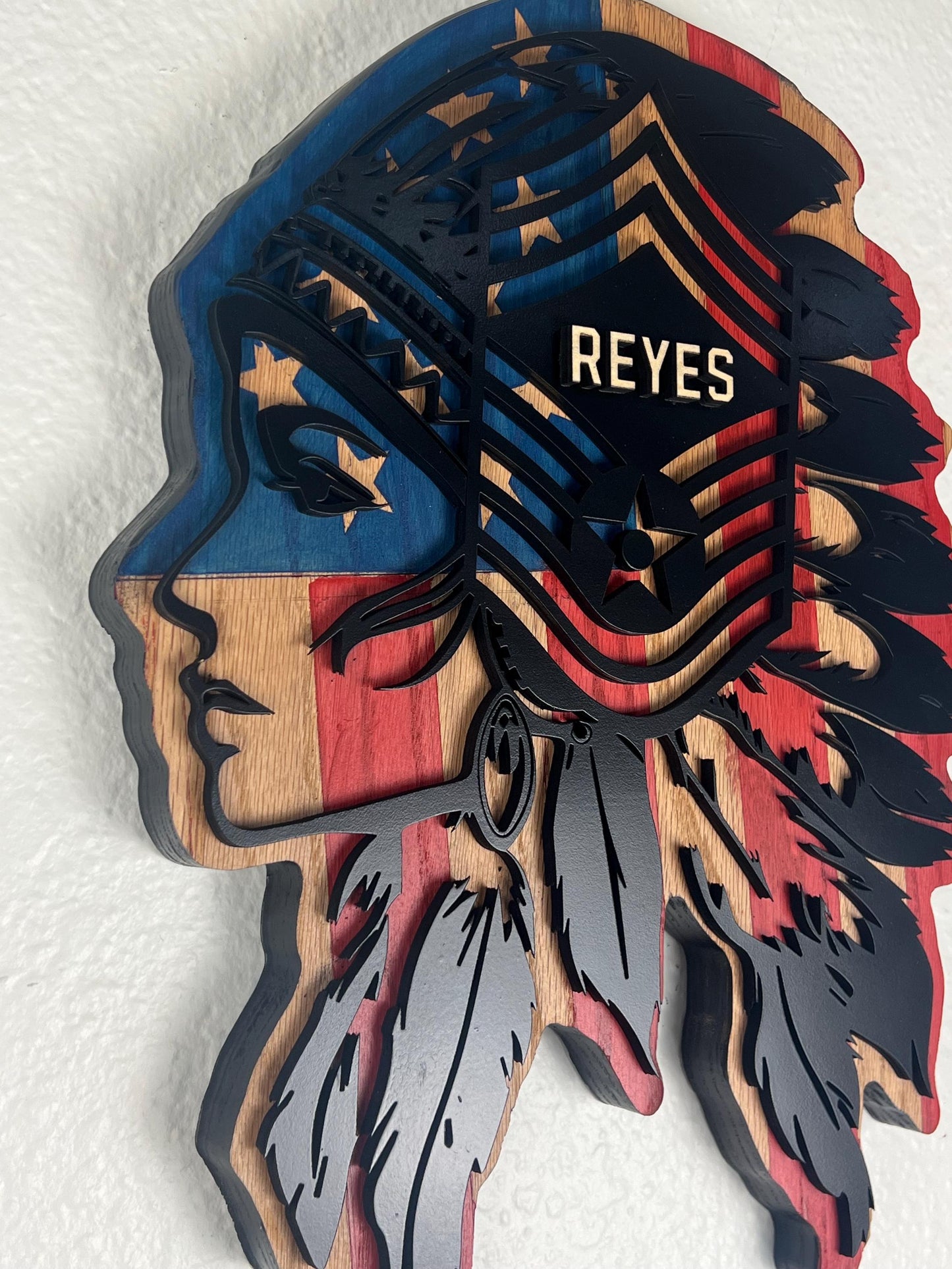 Custom Air Force  Chief Master Sergeant Female Plaque • Personalized Pine