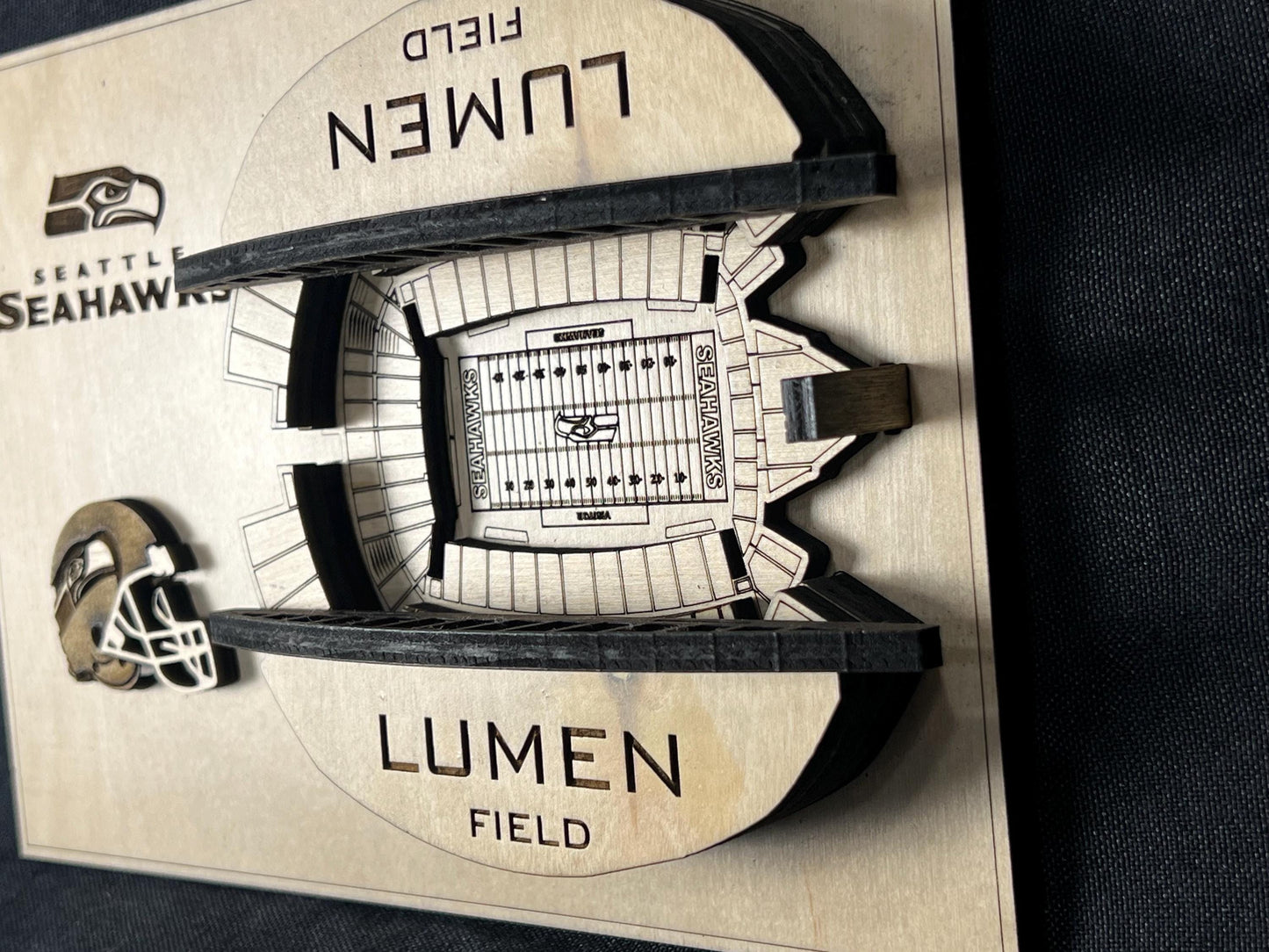 Lumen Field 3D Wood Wall Art | Seattle Football Stadium Decor | Layered Wood Sports Gift