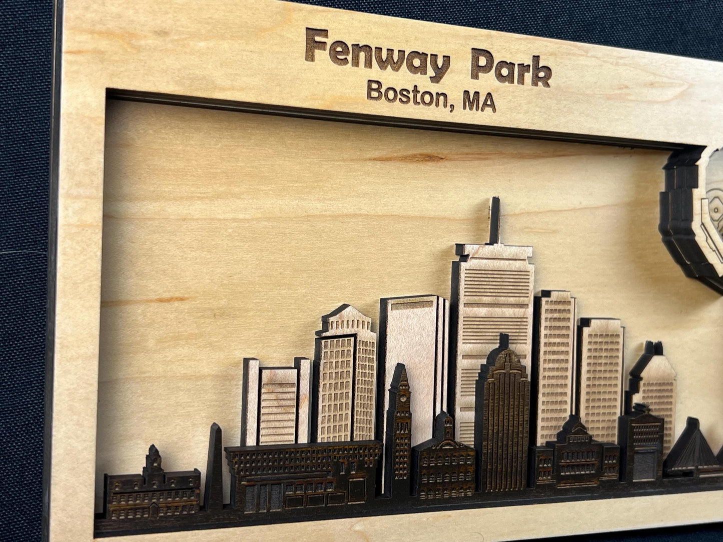 Fenway Park Wall Art | 3D Boston Baseball Stadium Wood Sign | Personalized Red Sox Fan Gift