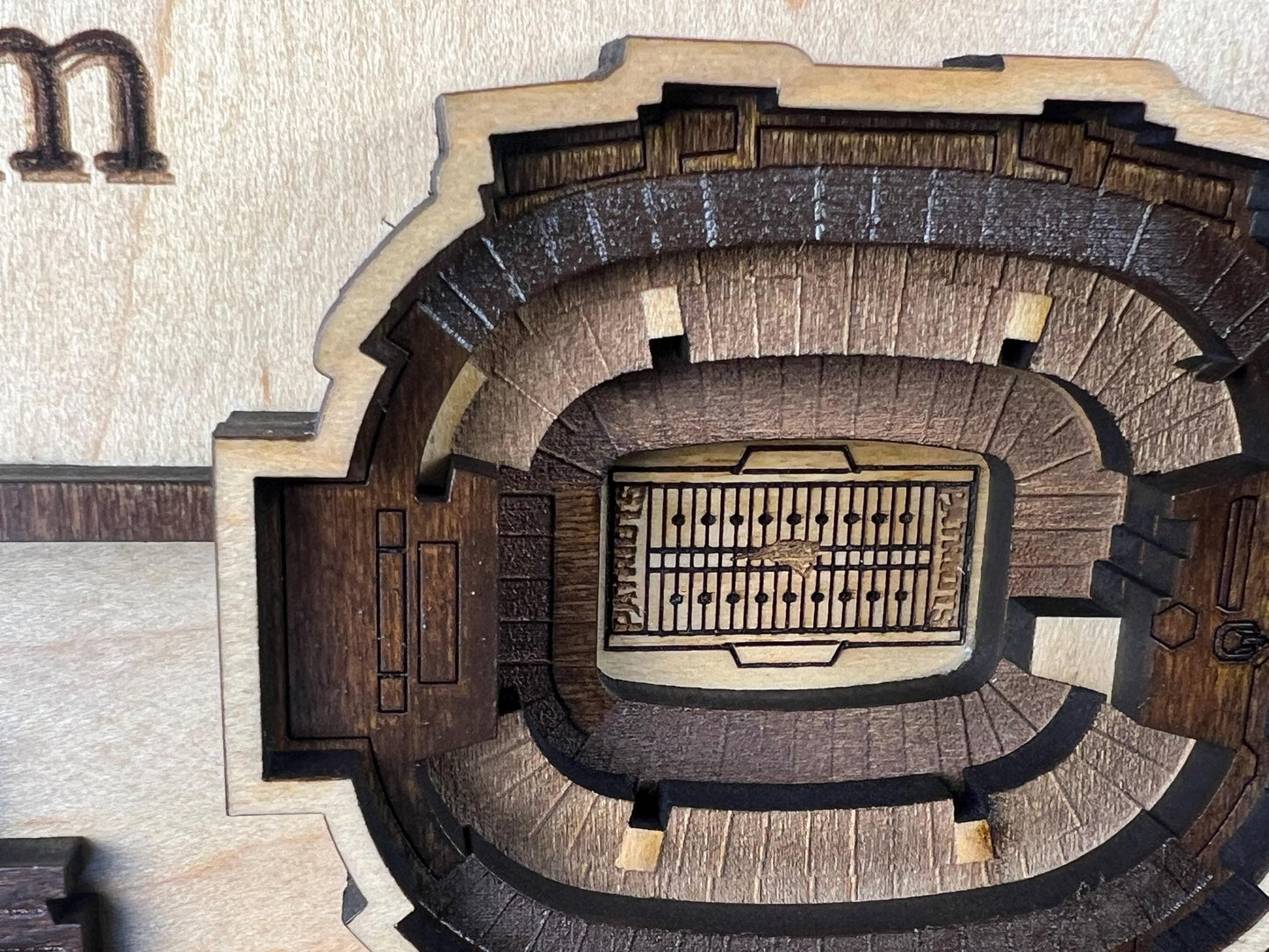Gillette Stadium 3D Layered Wood Wall Art, Foxborough Football Decor