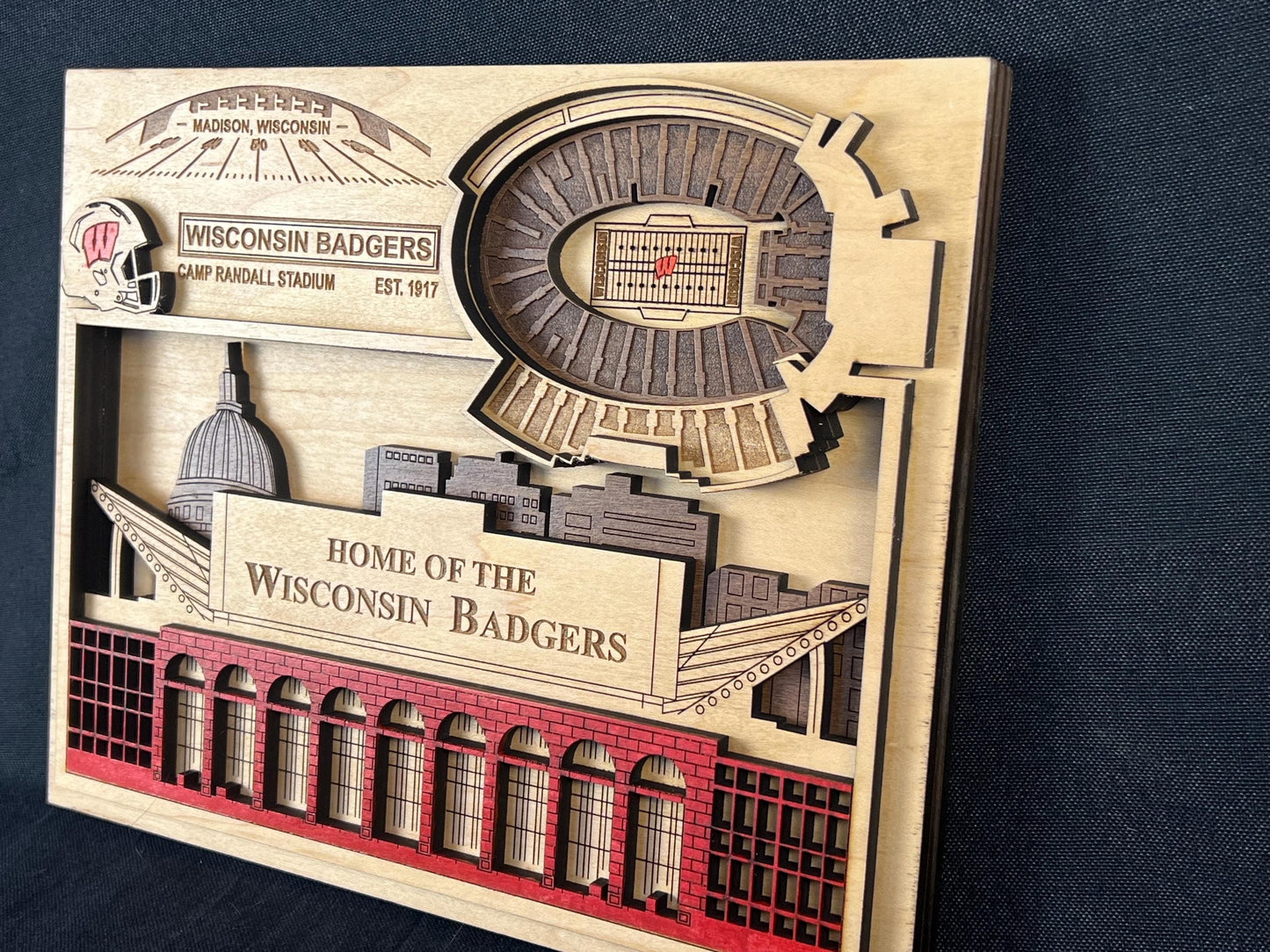 Camp Randall Stadium Wood Art: Wisconsin Badgers Football Gift