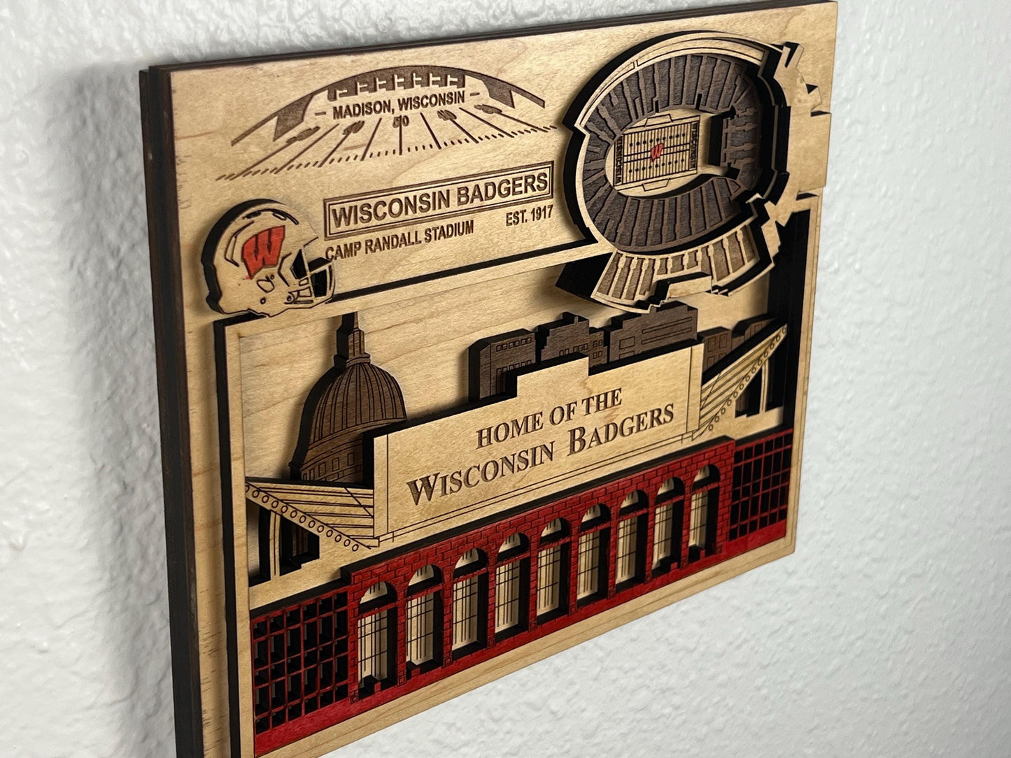 Camp Randall Stadium Wood Art: Wisconsin Badgers Football Gift