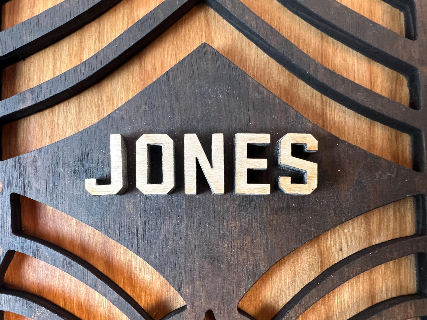 Chief Master Sergeant Wooden Wall Art | Native-Inspired Military Decor | Handcrafted Cherry Wood | 14.5" x 11"