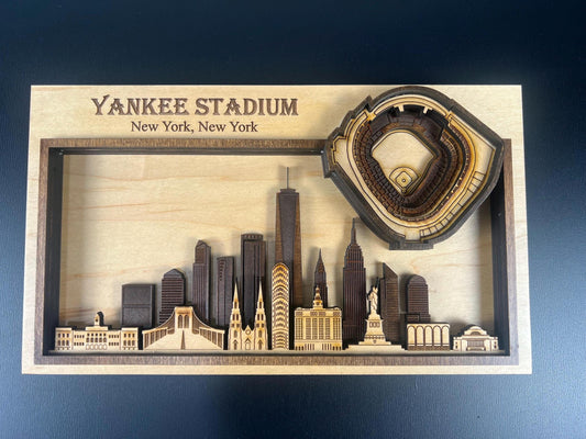 New York Yankees Gift | Yankee Stadium Wall Art | 3D Baseball Decor