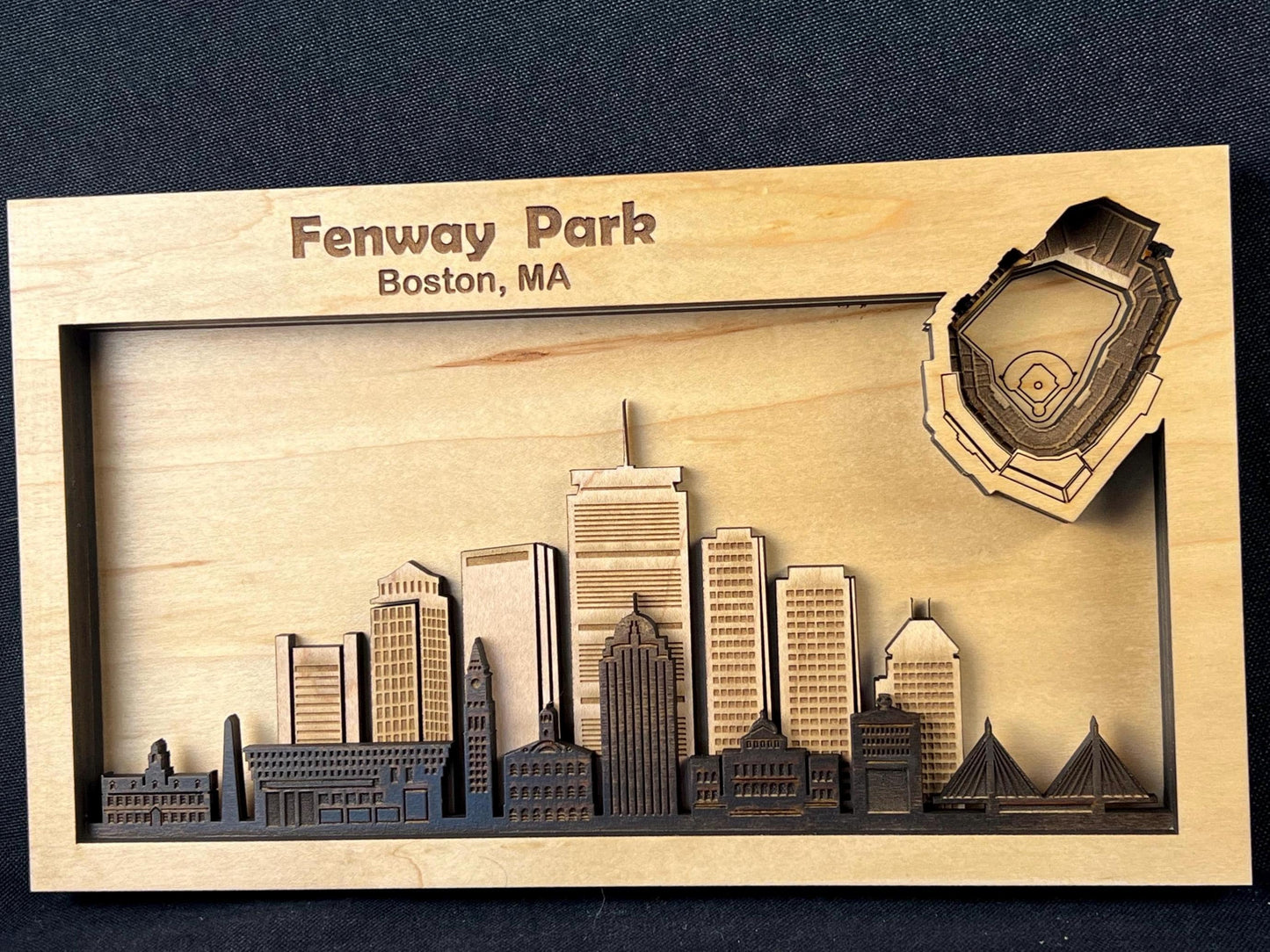 Fenway Park Wall Art | 3D Boston Baseball Stadium Wood Sign | Personalized Red Sox Fan Gift
