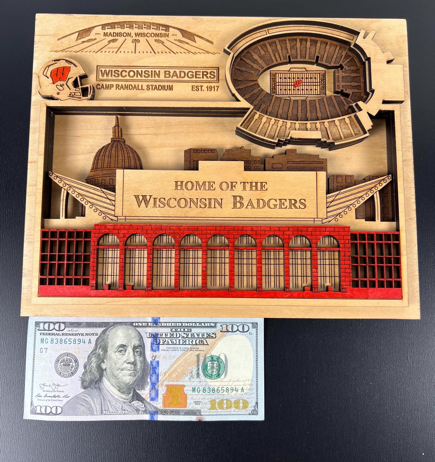Camp Randall Stadium Wood Art: Wisconsin Badgers Football Gift