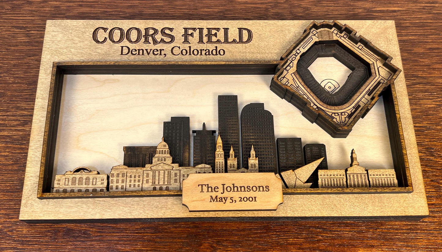 Coors Field Stadium 3D Wood Sign – Personalized Denver Baseball Wall Art