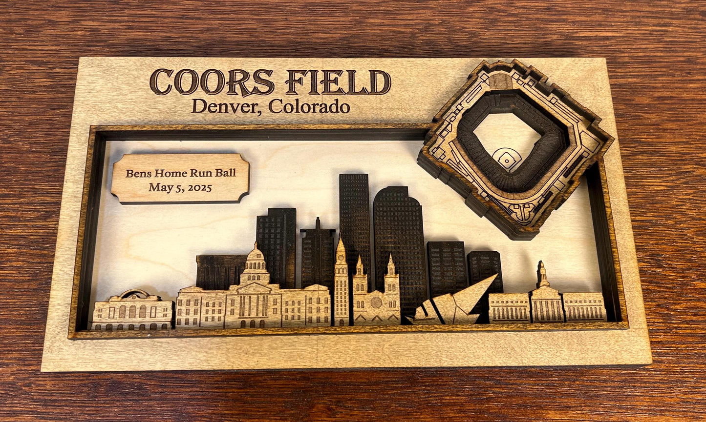 Coors Field Stadium 3D Wood Sign – Personalized Denver Baseball Wall Art