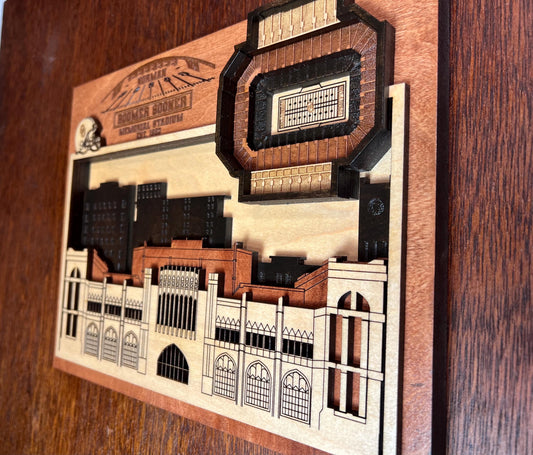Oklahoma Sooners Stadium Wall Art, 3D Boomer Sooner Memorial Stadium, Handcrafted Wood Decor, OU Football Gift, Fan Cave Decor
