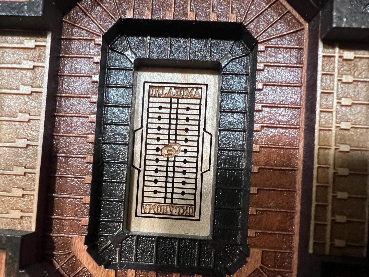 Oklahoma Sooners Stadium Wall Art, 3D Boomer Sooner Memorial Stadium, Handcrafted Wood Decor, OU Football Gift, Fan Cave Decor